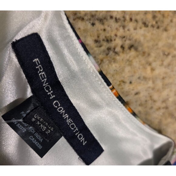 New! French Connection Size 2 Sheath Mini Dress Watercolor Artsy Sleeveless - Picture 11 of 16